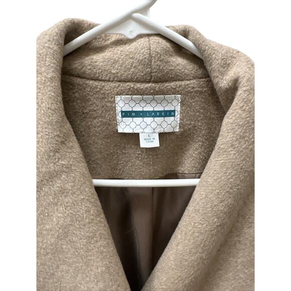 Pim + Larkin Wool And‎ Poly Wrap Coat Grey Womens Large - Picture 10 of 16